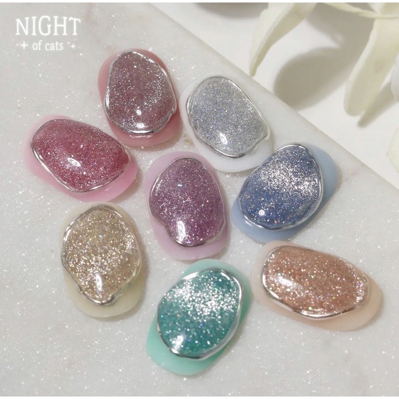[Cats me nail] Nhũ flash mắt mèo kim cương cao cấp Hàn Quốc tách lẻ collection Night of cats (1pcs)