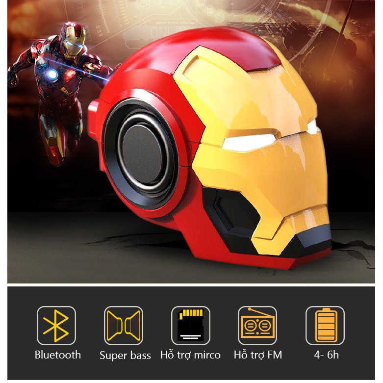 Loa Bluetooth Iron Man Super Bass Hỗ Trợ Thẻ SD -DC2963 V5.0