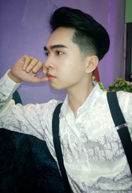 Sơ mi luạ dệt chữ nổi đì ô