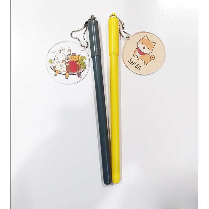 Bút shiba kèm dây móc mica BMCI18 bút cute dễ thương thần tượng idol hoạt hình
