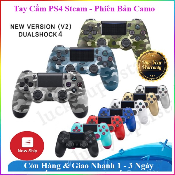 Tay cầm chơi game FO4 hỗ trợ rung tốt - tay cầm cho PC PS4 Doubleshock 4 phiên bản Camo