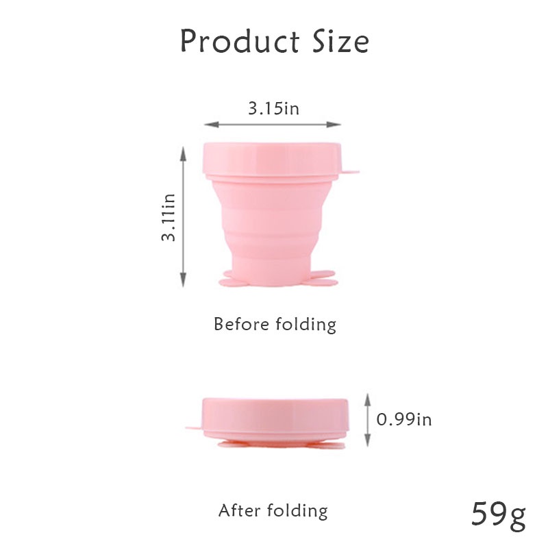 Cốc Uống Nước Gấp Gọn Bằng Silicone Chống Rơi Vỡ Tiện Dụng Mang Theo Du Lịch