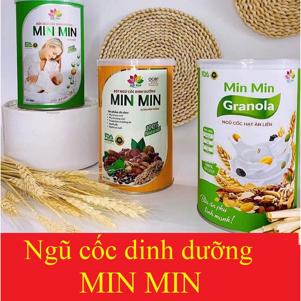 Ngũ Cốc Lợi Sữa - Mẫu mới, Bột Ngũ Cốc Bầu Min Min (500GAM)