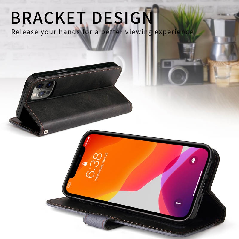 Vỏ Bao Da Điện Thoại Nắp Gập Dạng Ví Cho OPPO A17 A17K A16 A15 A15s A12 A9 A5 A96 A76 A36 A54 A55 A57 A77 A92 A72 A52 Reno 8z 7 7z Ốp
