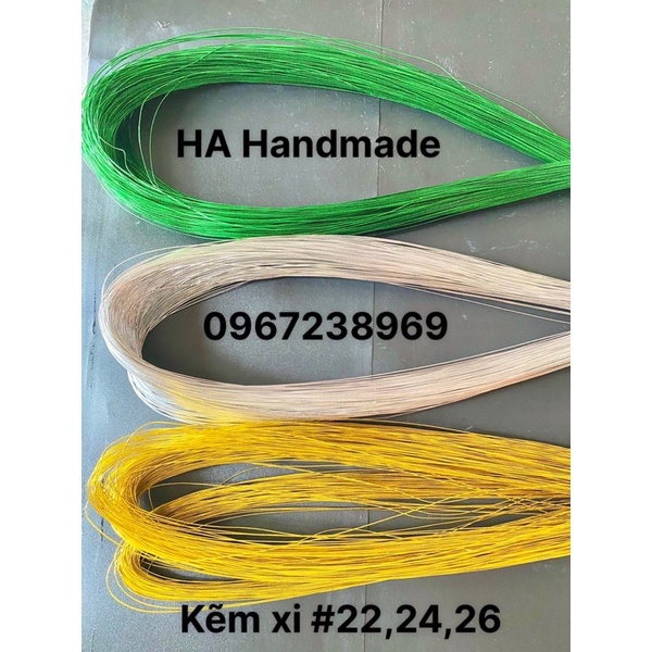 Sợi kẽm xi 22,24,26 (bó 55 sợi) làm hoa đá,hoa voan,kim tiền, cành vàng lá ngọc... Handmade