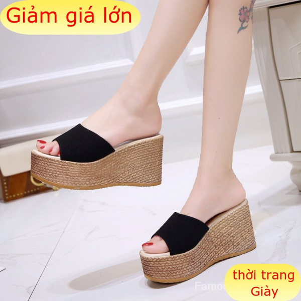 Dép Đế Xuồng 9cm Phong Cách Hàn Quốc Cho Nữ