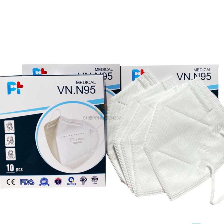 Khẩu Trang Y Tế N95 kháng khuẩn Pro Mask VN.N95 chống bụi mịn ( Hộp 10 cái)