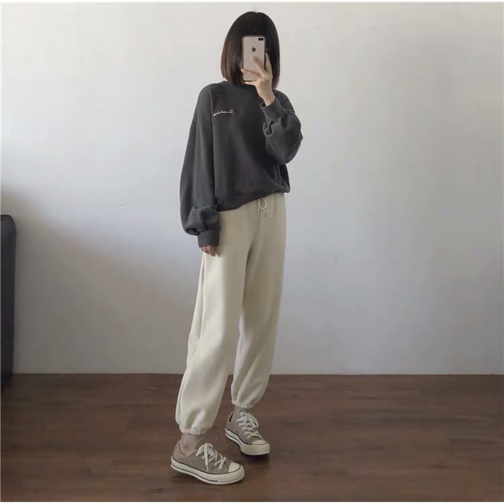 Quần jogger  nỉ tăm dày dặn Quảng Châu