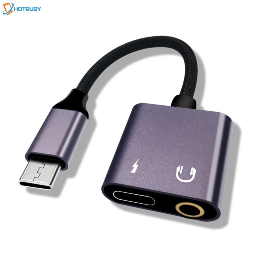 Sale 69% Cáp chuyển đổi USB Type-C sang 2 cổng âm thanh/micro jack 3.5mm dành cho Huawei/Xiaomi, #1 Giá gốc 66000đ- 23C1