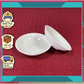 Đĩa muối tiêu trắng sứ minh châu, since_1977