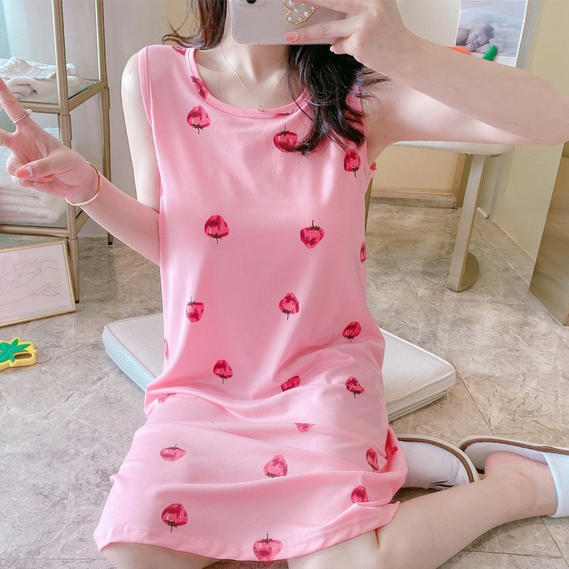 [Mã WASTUP giảm 10% tối đa 30K đơn 99K] Váy ngủ cộc tay thun sữa mềm mát siêu dễ thương [VN02 | BigBuy360 - bigbuy360.vn