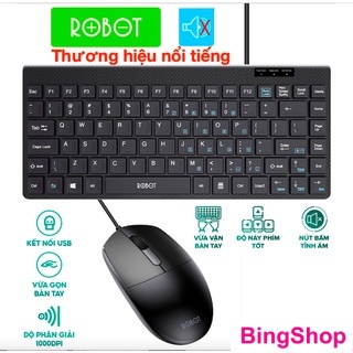 Combo Bàn Phím Có Dây Mini ROBOT RK10 va Chuột Quang Có Dây ROBOT M120