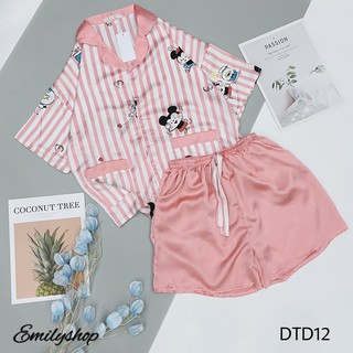 ĐỒ BỘ PIJAMA ĐÙI vải lụa satin cực sang