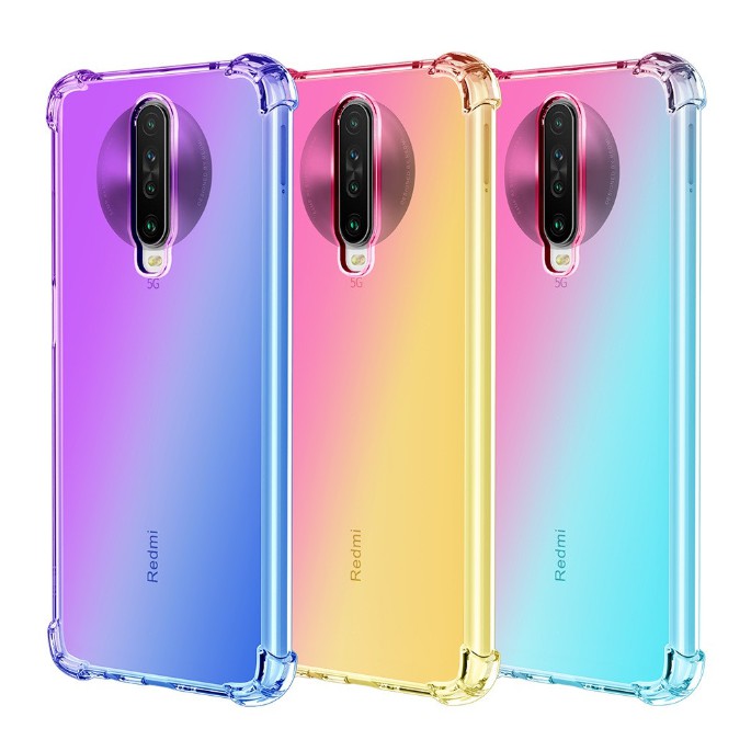 Ốp điện thoại màu gradient chống rơi 4 góc cho Xiaomi Redmi K30 Xiaomi Note10 / Note8 / Note8T