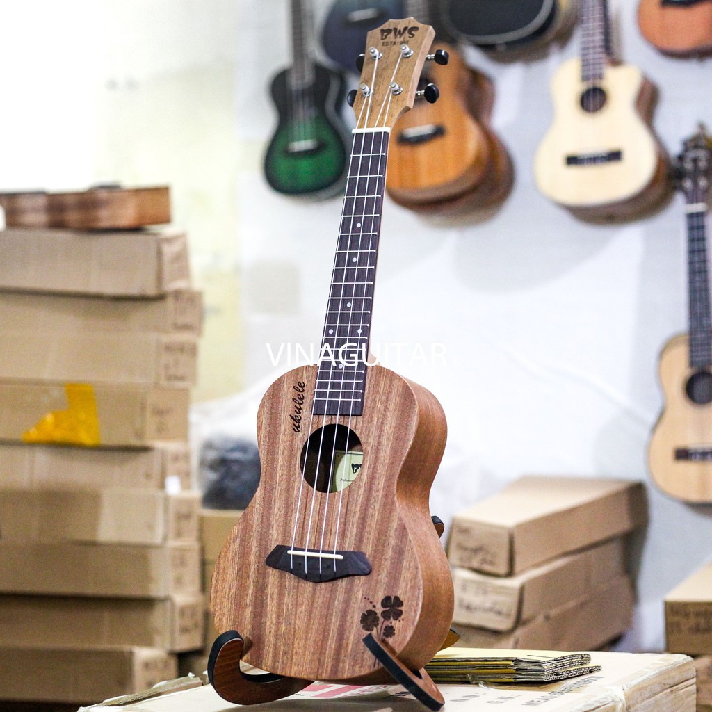 Đàn Ukulele Concert BWS Cỏ 4 Lá May Mắn Full Gỗ Mahogany Latuta Guitar phân phối