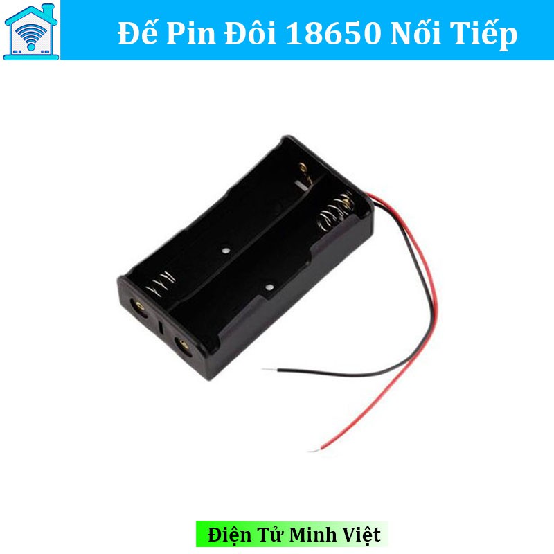 Hộp Đế Pin 18650 2 Ngăn Nối Tiếp