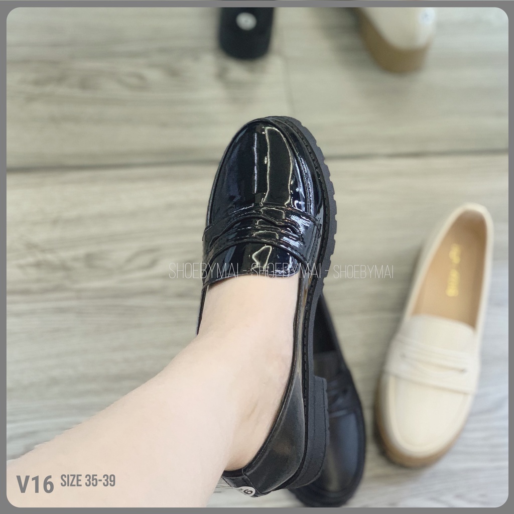 giày moca nữ đi học, đi làm cá tính V16