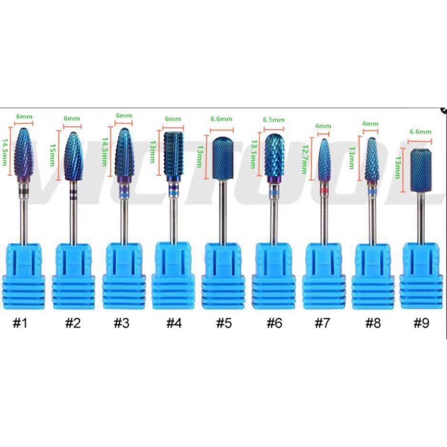 Đầu mài móng tay chân titan 7 màu