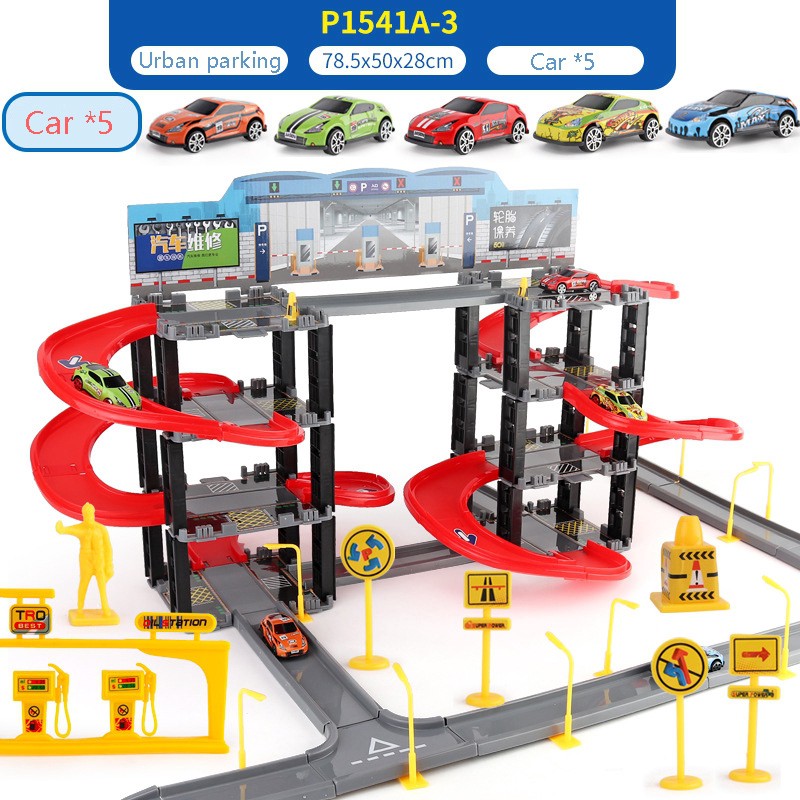 Trẻ em hướng dẫn sử dụng xe phiêu lưu theo dõi giáo dục cứu hộ xe phiêu lưu đồ chơi bãi đậu xe mô phỏng món quà cậu bé