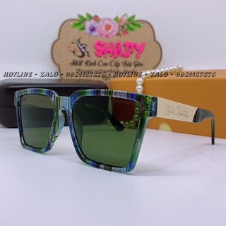 [New] Mắt Kính LV Nữ Vuông Xanh Rêu Gọng Kim Loại Cao Cấp