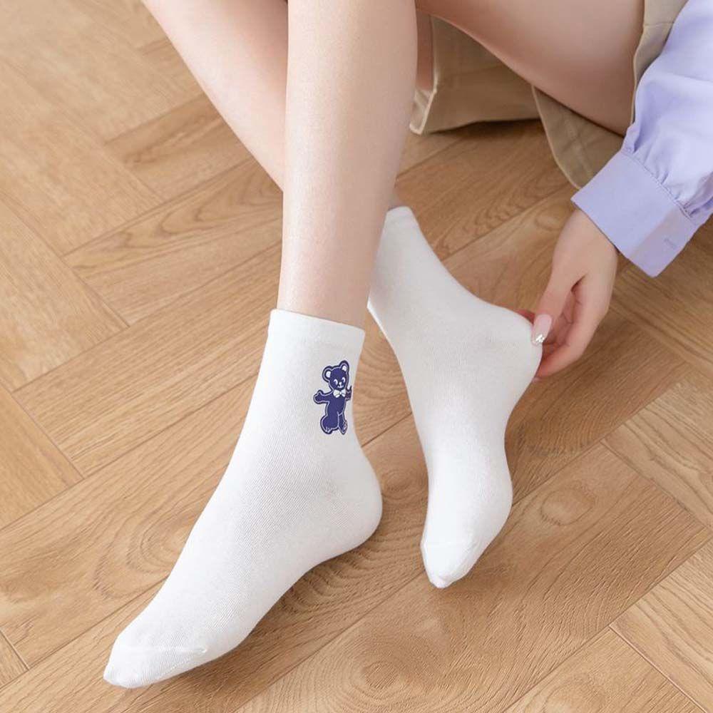 Vớ Ống Loe In Họa Tiết Gấu Hoạt Hình Dễ Thương Thoải Mái Thời Trang Xuân Thu Cho Nữ