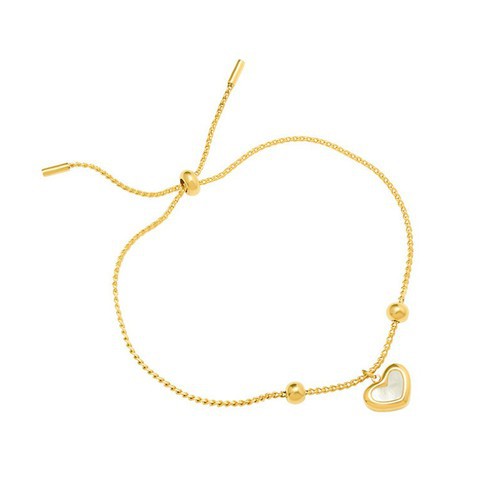 Lắc Tay Dây Rút Trái Tim Titan Ko Đen TT 3092