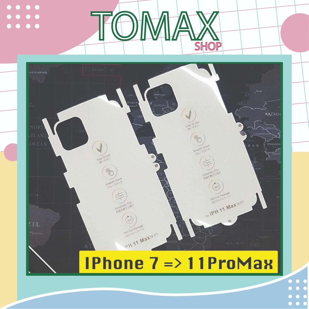 Miếng Dán Lưng IPhone PPF 7 Màu Cầu Vồng Tự Hồi Phục Vết Xước [Tomax Shop]