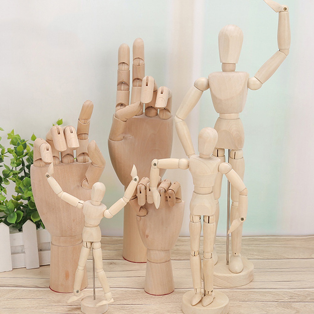 Mô hình con rối bàn tay người bằng gỗ phong cách Bắc Âu dùng để trang trí nhà