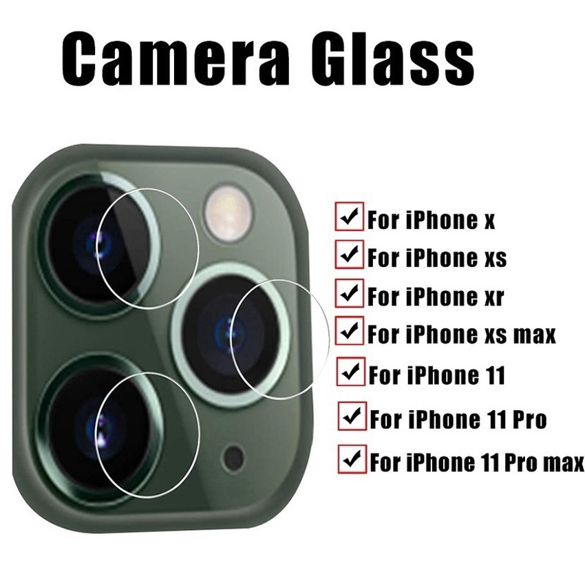 Miếng dán cường lực 9H bảo vệ camera thích hợp cho iPhone 12 11 Pro Max X Xr Xs Max 8Plus SE