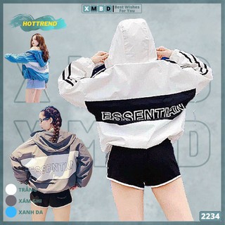 Áo Khoác Dù Nữ In Sau ESSENTIAN Mẫu Mới Jackets Gió 2 Lớp in Trước BLMDE - AK2234