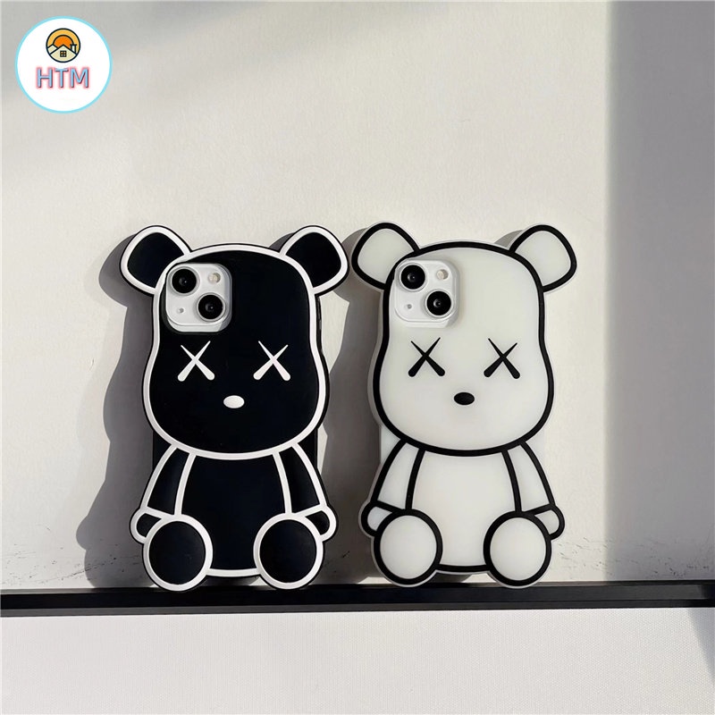 Ốp Điện Thoại Silicon Mềm Hình Gấu Hoạt Hình Có Dây Đeo Cho iPhone 14 13 12 Pro Max 11 14 Pro XS Max X XR 7 8 Plus