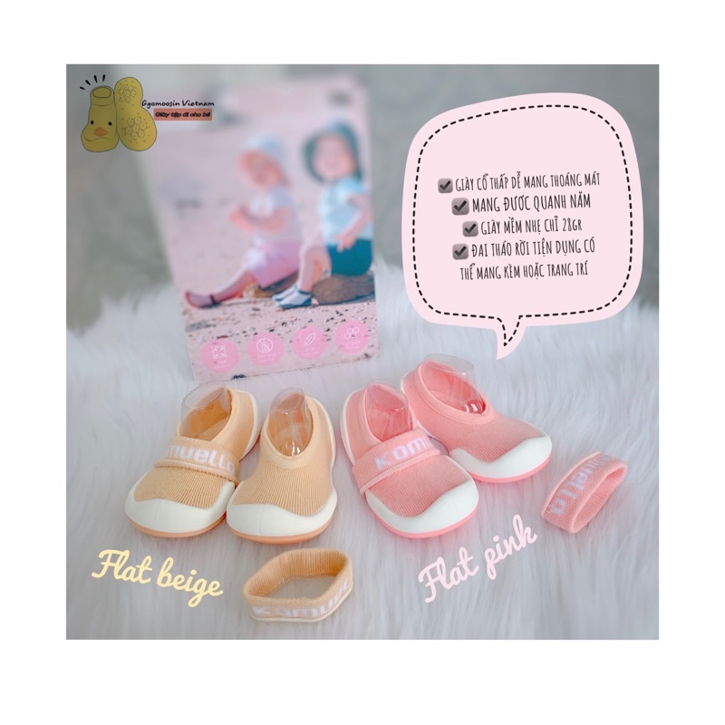 &quot; SIÊU PHẨM MÙA HÈ &quot;GIÀY TẬP ĐI BÉ CƯNG GGOMOOSIN MADE IN KOREA flat pink