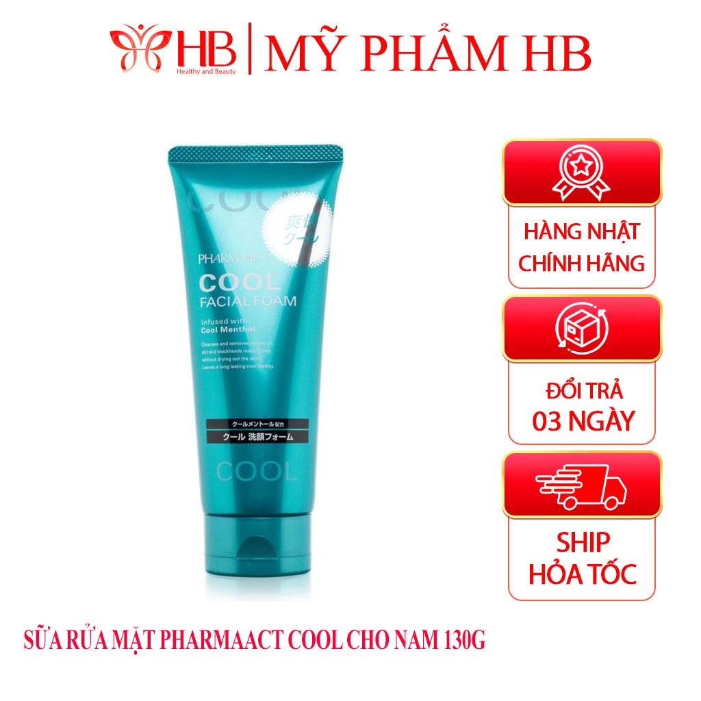 Sữa rửa mặt cho nam Cool Facial Foam dành cho da dầu, mụn PHARMAACT