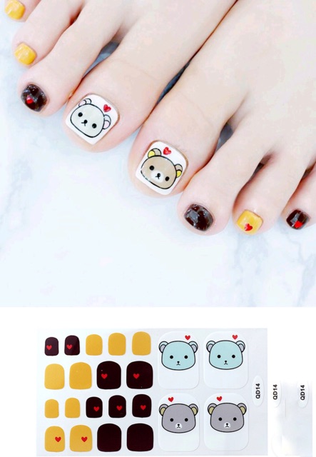Set dán móng chân nghệ thuật nhiều màu - có ngay bộ móng đẹp trong 5 phút (Nail wraps / Nail stickers) - CAM CAM