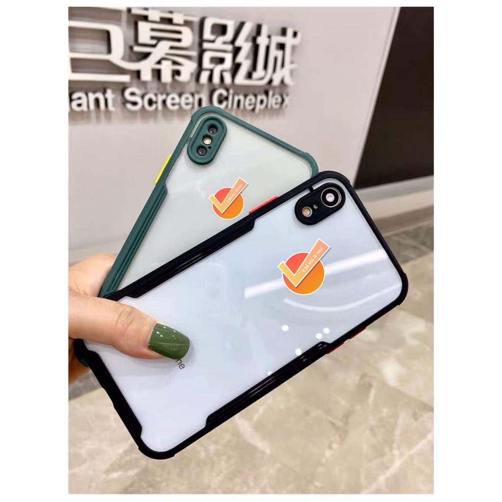 Ốp Lưng Iphone X Xs Xsmax XR Chống Sốc Lưng Trong Suốt Bóng Loáng Như Tráng Gương, Viền Màu Nổi Bật | GuCase