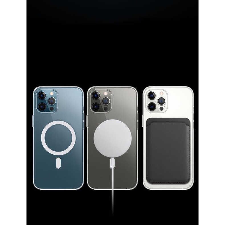 Ốp Lưng hỗ trợ sạc không dây Trong Suốt dành cho iPhone 13 Mini / 13 / 13 Pro / 13 Pro Max.