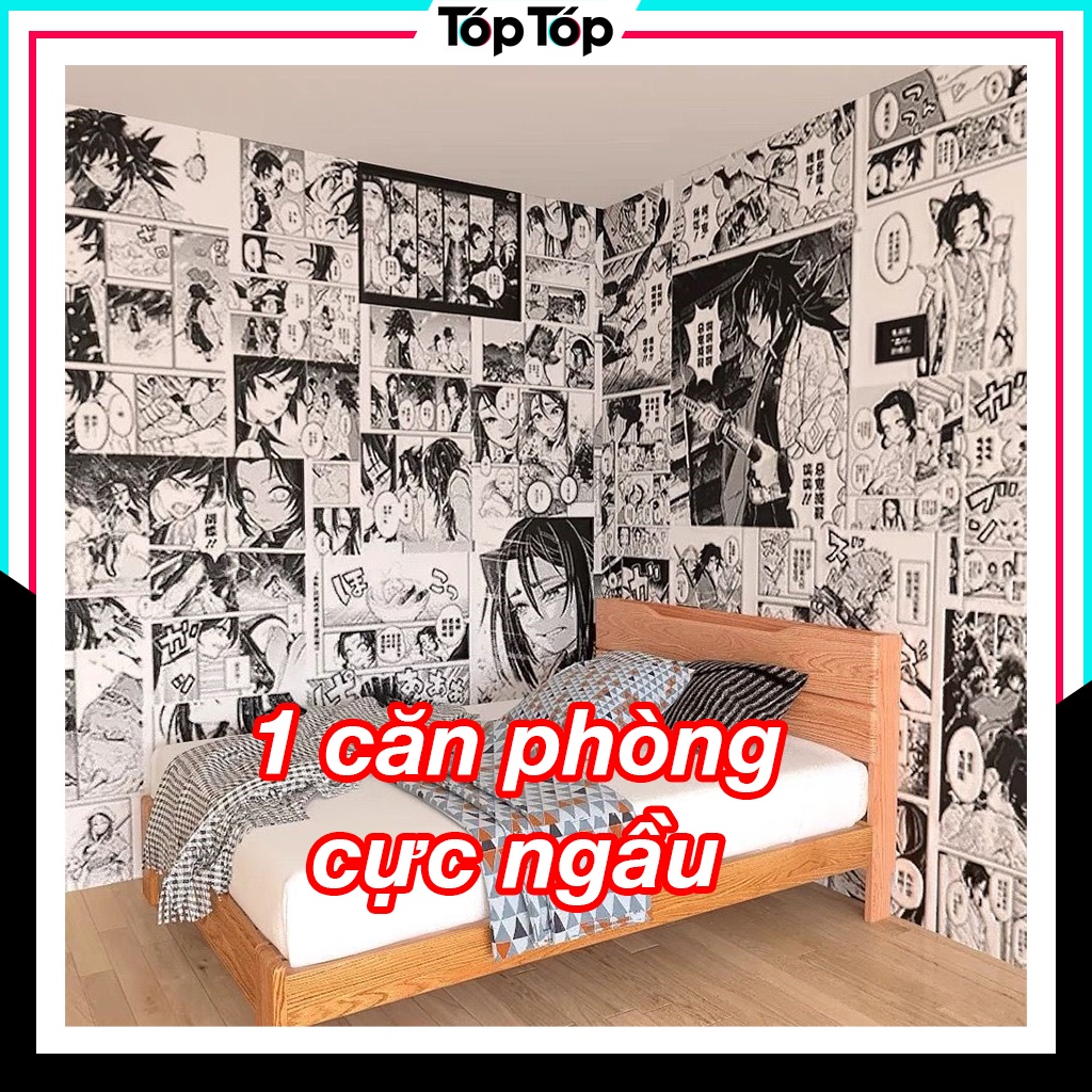 Tranh dán tường poster anime, manga wall giấy dán tường anime decor góc học tập làm việc ANM02