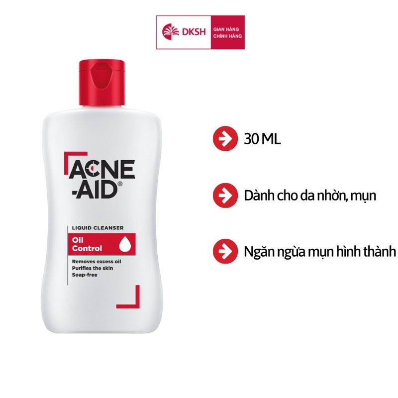 [ Mẫu Mới 30ml ]Sữa rửa mặt &quot;ACNE-AID LIQUI CLEANSER&quot; 30ml Hàng Chính Hãng