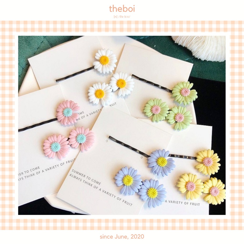 Set Kẹp Tóc Hoa Cúc 2 Chi Tiết Dễ Thương