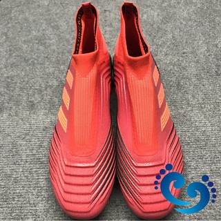 Giày đá bóng Predator 19 plus đỏ đen pha  tự nhiên  (combo giày +túi)