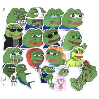 Sticker ếch xanh pepe 30 cái ép lụa dễ thương cute có đề can bóc dán
