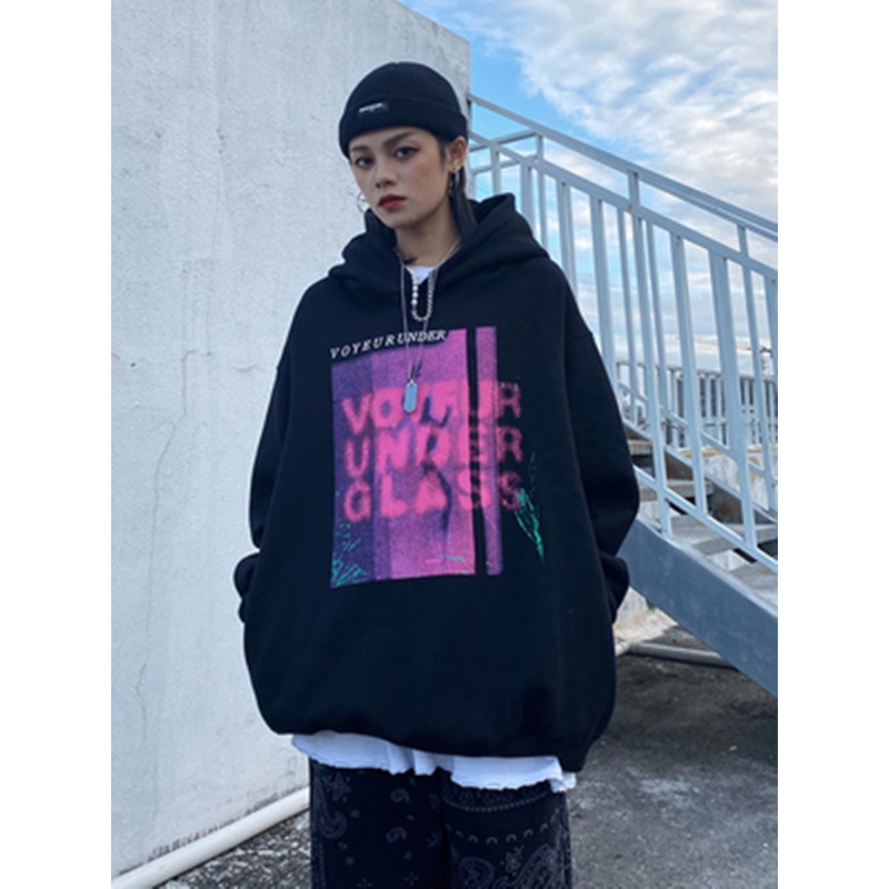 NRVP Áo hoodie tay dài dáng rộng phong cách Hàn trẻ trung dành cho nữ