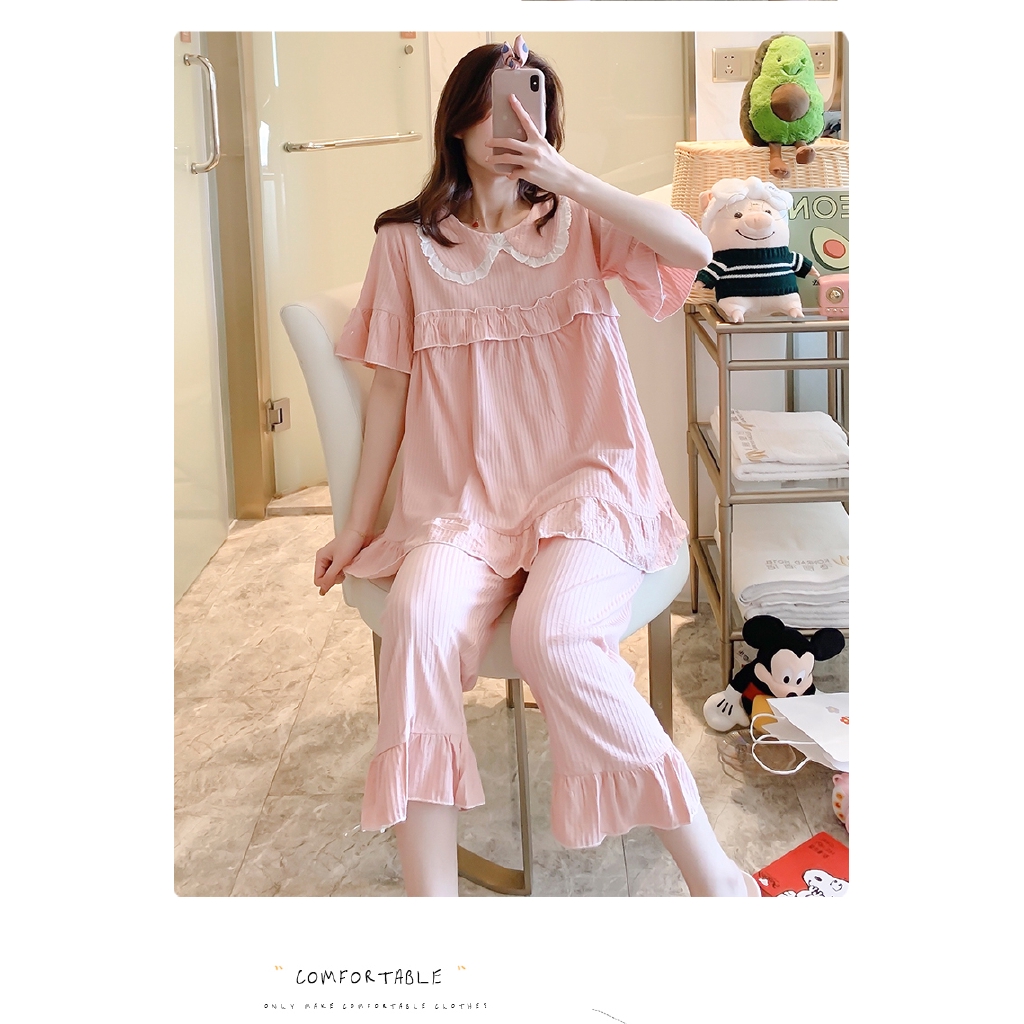 Bộ Đồ Ngủ Cotton Ngắn Tay Xinh Xắn Theo Phong Cách Nhật Bản Dành Cho Nữ | BigBuy360 - bigbuy360.vn