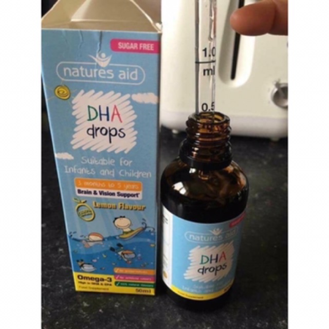 DHA Drops Natures Aid - Bổ sung DHA cho trẻ từ 3 tháng giúp bé phát triển trí não,thông minh nhanh nhẹn