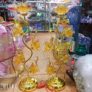 Đèn Thờ Điện Bông Pha Lê cao 75cm