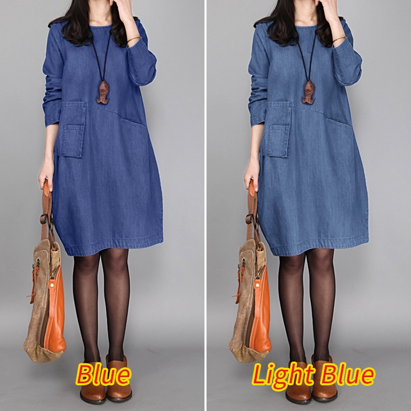 Đầm nữ ZANZEA dài tay cổ tròn thanh lịch thời trang nữ | BigBuy360 - bigbuy360.vn