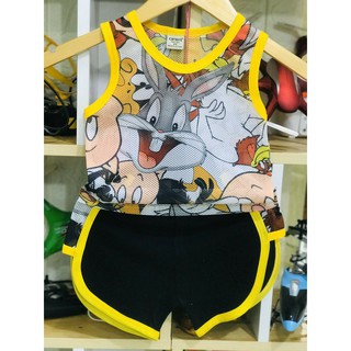 Bộ ba lỗ cotton lưới 3D cho bé [8-20kg]