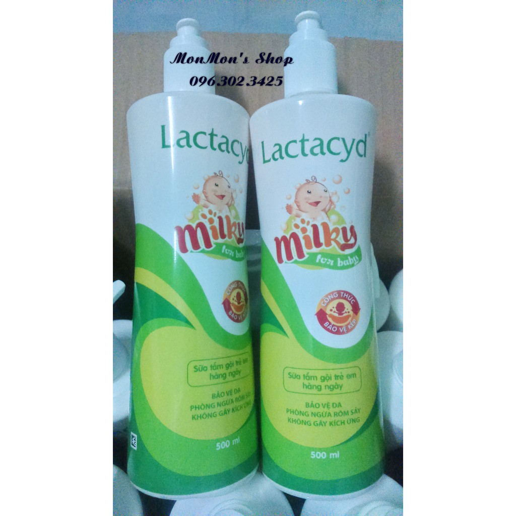 SỮA TẮM GỘI LACTACYD MILKY 500ML DATE 10.2020 CHO BÉ