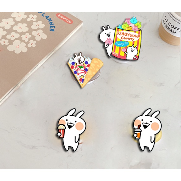 kẹp điện thoại mica bò sữa KMC2 giá đỡ avocado quả bơ trà sữa trứng lười yakult hoa cúc GD shiba roro jump usagyuuun