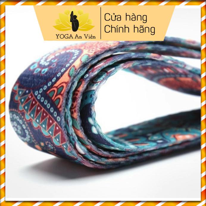 [Rẻ vô địch] Dây đai cotton tập yoga in hoa văn asana 2,5m nhiều màu sắc- Yoga An Viên